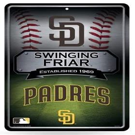 Rico San Diego Padres Large Metal Sign (11 X 17) MSL6202 Padres Large Embossed Metal Wall Sign (11X17)