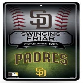 Rico San Diego Padres Large Metal Sign (11 X 17) MSL6202 Padres Large Embossed Metal Wall Sign (11X17)