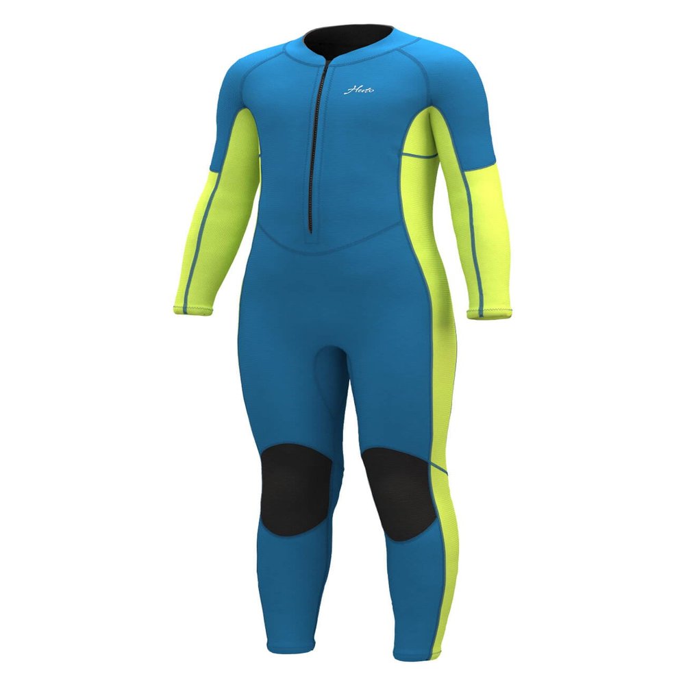 Hevto Wetsuits Kids Child Boy Girl Youth Toddler 2mm Neoprene Full Wet Suits Keep Warm Front Zip for Surfing Swimming Diving (K1-Green, 14)