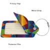 2 Pack Luggage Tag for Suitcase, Cute Leather Baggage Tag with Stainless Steel Loop Privacy Cover for Women Girls Bag Travel view 2