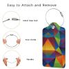 2 Pack Luggage Tag for Suitcase, Cute Leather Baggage Tag with Stainless Steel Loop Privacy Cover for Women Girls Bag Travel view 3