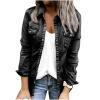 oil-LIKIO Denim Jacket for Women Fashion Casual Lapel Pocket Long Sleeve Coat Comfortable Trendy Ladies Work Office Jacket view 1