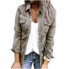 oil-LIKIO Denim Jacket for Women Fashion Casual Lapel Pocket Long Sleeve Coat Comfortable Trendy Ladies Work Office Jacket view 1