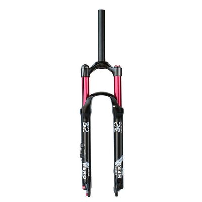 Jejy Air Bicycle Suspension Fork 26/27.5/29, Travel 100mm Manual Lockout/Remote Lockout MTB Mountain Bike Front Forks Straight (Color : Straight Remote Lockout, Size : 27.5)