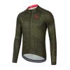 GCRFL Men's Cycling Jersey Long Sleeve Biking Shirt with 3+1 Zipper Pockets Breathable Quick Dry Bicycle Jersey (Olive Green, 3X-Large) view 2