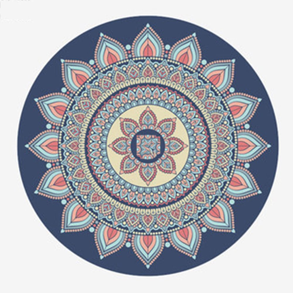 LYWY Gymnastics Mat,3.5Mm Non-Slip Dance Training Mat Natural Rubber Round Yoga Mat (Diameter 1.4M),E,3.5MMX140CM