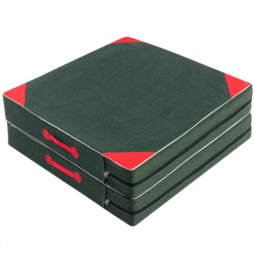 LYWY Fitness Mat, Thick Foldable Training Mat High Friction Canvas Sit-Up Exercise Mat (Military Green),Army Green,60X180X1 0cm