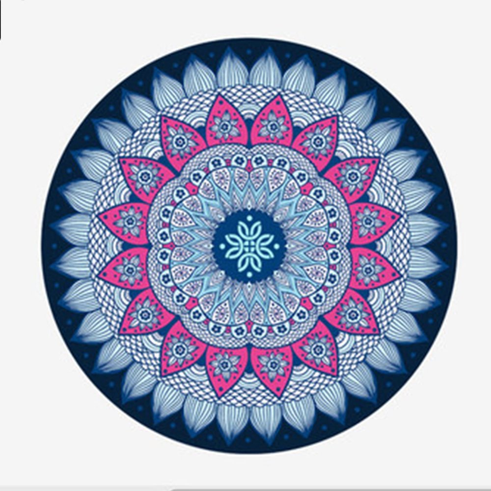 LYWY Gymnastics Mat,3.5Mm Non-Slip Dance Training Mat Natural Rubber Round Yoga Mat (Diameter 1.4M),A,3.5MMX140CM