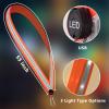 OLIKER LED Night Running Gear High Visibility LED Flashing Sash Outdoor Running Cycling Hiking Jogging Rechargeable Illuminating Gear for Men and Women Night Safety Walking (Orange A) view 3