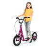 GYMAX Scooter, Kids & Adults Off-Road Scooter with 12" Inflatable Wheels, Adjustable Height Handlebar, V-Type Handbrakes & Axle Pegs for All Terrain, 8+ (Pink) view 1