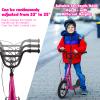 GYMAX Scooter, Kids & Adults Off-Road Scooter with 12" Inflatable Wheels, Adjustable Height Handlebar, V-Type Handbrakes & Axle Pegs for All Terrain, 8+ (Pink) view 2
