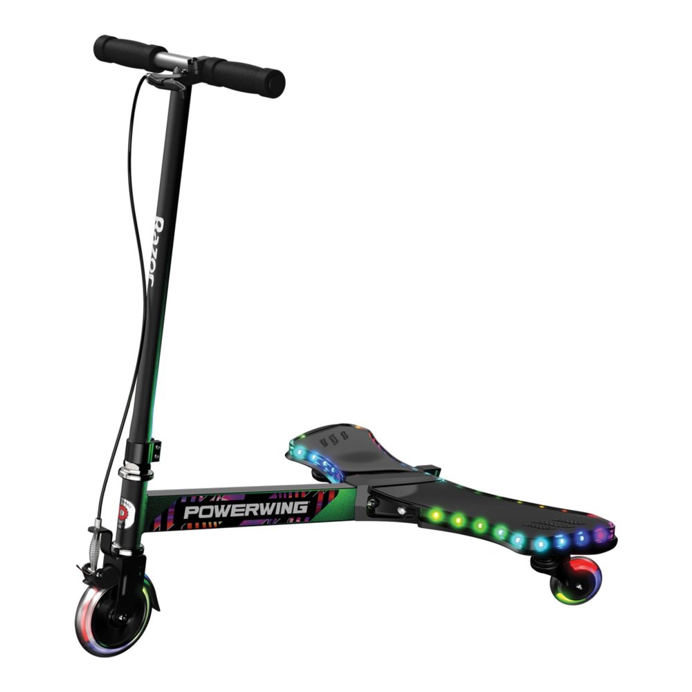 Razor PowerWing Caster Scooter LED Light-Up Caster Scooter for Kids Aged 6+