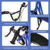 Goplus Youth Kick Scooter, Adults Kick Scooter W/Carbon Steel Frame, Adjustable Handlebar, Front and Rear Dual Brakes, 12-Inch Air Filled Wheels, Ride On Toys for Teens Kids 8+ (Blue) view 4