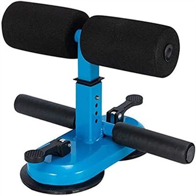 SMSOM Sit Up Bar, Portable Sit Up Bar for Floor, Adjustable Sit Up Assistant Device Abdomen Stretching Muscle Training, Suitable for Home Gym Workout (Color : Blue)