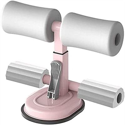 SMSOM Sit Up Bar for Floor, Portable Sit-up Fitness Equipment Muscle Exercise Abdominal Device Sit Up Bar, Suitable for Home Travel Workout Abdomen Muscle Training (Color : White)