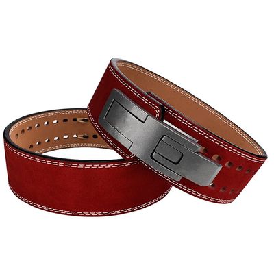 Premium 4 inch Wide Weight Lifting Belt Strength Belt Fitness Protective Belt Oxhide Waist Protector Suitable for Fitness and Bodybuilding for Men and Women (Color : Red1, Size : L)