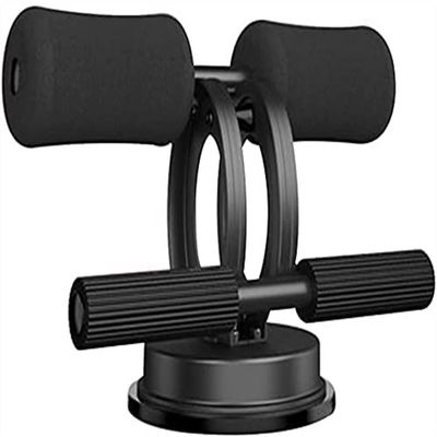 SMSOM Sit Up Bar, Portable Adjustable Sit Up Equipment, Sit Up Assistant Device with Strong Suction Cup, Home Fitness Abdominal Muscle Exercise (Color : Black)