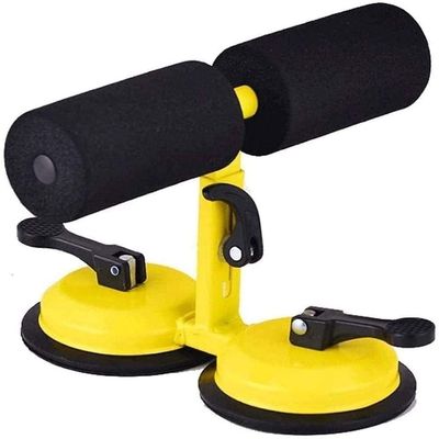 SMSOM Sit Up Bar, Portable Adjustable Sit-up Floor Bar Double Foothold Strengthen Sucker-Type, Abdominal Fitness Equipment for Home Work or Travel (Color : Yellow)