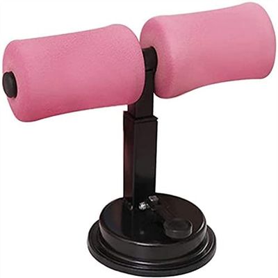 SMSOM Sit Up Bar for Floor, Sit-ups Assistant Device, Portable Sit-Up Bar Core Trainer Sucker Suction Sit Up Bar Abdomen Gym Lose Weight Body (Color : Pink)