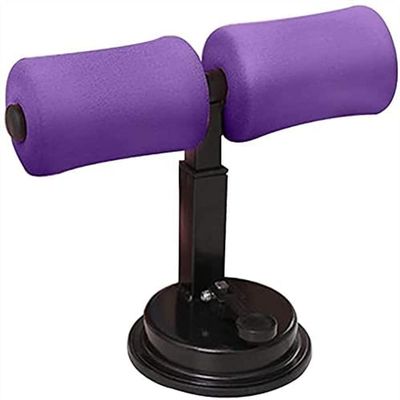 SMSOM Sit Up Bar for Floor, Sit-ups Assistant Device, Portable Sit-Up Bar Core Trainer Sucker Suction Sit Up Bar Abdomen Gym Lose Weight Body (Color : Purple)