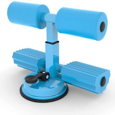 SMSOM Portable Sit Up Bar for Floor, Adjustable Sit Up Assistant Device Abdomen Stretching Muscle Training, Suitable for Home Travel Workout Abdomen Muscle Training (Color : Blue)