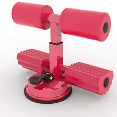 SMSOM Portable Sit Up Bar for Floor, Adjustable Sit Up Assistant Device Abdomen Stretching Muscle Training, Suitable for Home Travel Workout Abdomen Muscle Training (Color : Red)