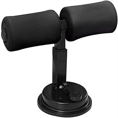 SMSOM Sit Up Bar for Floor, Sit-ups Assistant Device, Portable Sit-Up Bar Core Trainer Sucker Suction Sit Up Bar Abdomen Gym Lose Weight Body (Color : Black)