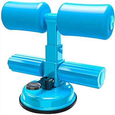 SMSOM Sit Up Bar, Portable Sit-up Assistant Device, Self-Suction Sit-up Exercise Equipment, Suitable for Home Travel Workout Abdomen Muscle Training (Color : Blue)