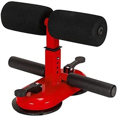 SMSOM Sit Up Bar, Portable Sit Up Bar for Floor, Adjustable Sit Up Assistant Device Abdomen Stretching Muscle Training, Suitable for Home Gym Workout (Color : Red)
