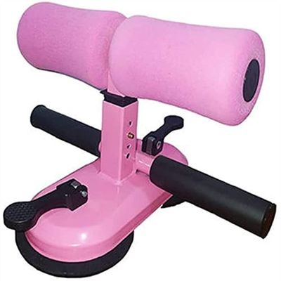 SMSOM Sit Up Bar, Portable Sit Up Bar for Floor, Adjustable Sit Up Assistant Device Abdomen Stretching Muscle Training, Suitable for Home Gym Workout (Color : Pink)