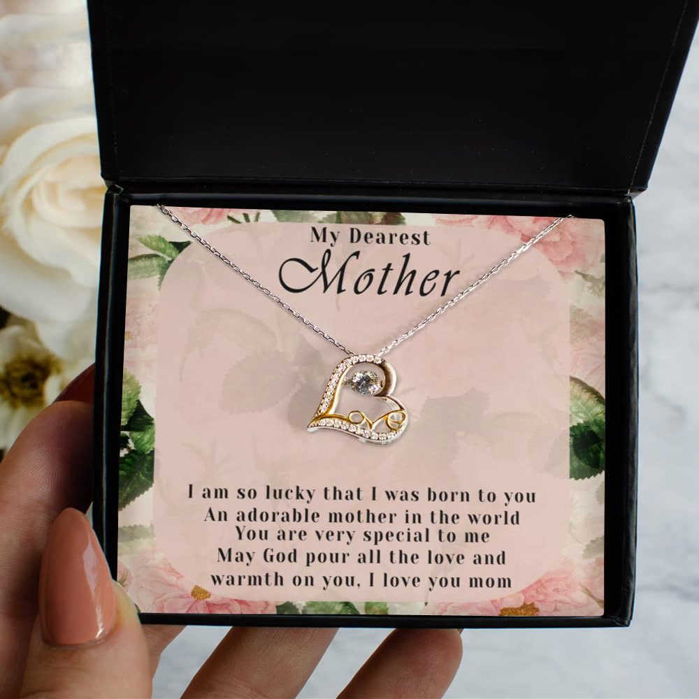 Mother from Daughter Gift, Son to Mother Gifts for Mom Only, Silver Necklace 925, Silver Necklace Heart, Silver Necklace for Women, Silver Jewelry GIF