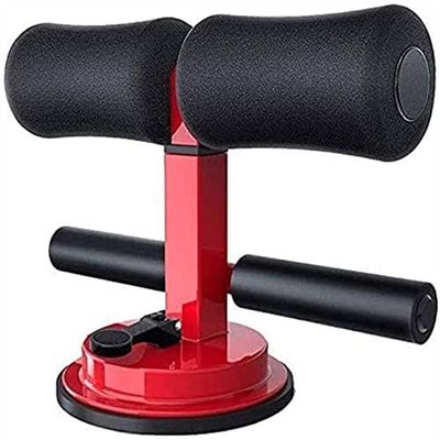 SMSOM Sit-Up Exercise Bar, Self-Suction Situp Bar, Adjustable Portable, Muscle Fitness Assistant Device, Home Exercises, Perfect for Home Work or Travel (Color : Red)