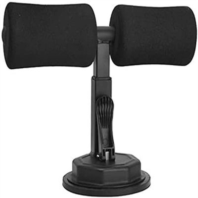 SMSOM Sit Up Bar for Floor, Portable Multi Angle Adjustment Sit Up Assistant, Suitable for Everyone to Do Abdominal Exercises and Leg Strengthening, Suitable for Home Exercises (Color : Black)