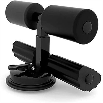 SMSOM Portable Sit Up Bar for Floor, Adjustable Sit Up Assistant Device Abdomen Stretching Muscle Training, Suitable for Home Travel Workout Abdomen Muscle Training (Color : Black)