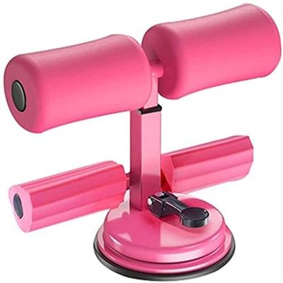 SMSOM Portable Sit-up Assistant Device Sit Up Bar, Self-Suction Sit-up Exercise Equipment, Suitable for Home Travel Workout Abdomen Muscle Training (Color : Pink)