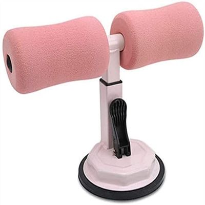 SMSOM Sit Up Bar for Floor, Portable Multi Angle Adjustment Sit Up Assistant, Suitable for Everyone to Do Abdominal Exercises and Leg Strengthening, Suitable for Home Exercises (Color : Pink)