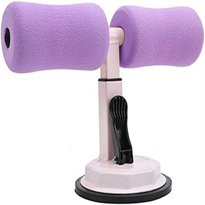 SMSOM Sit Up Bar for Floor, Portable Multi Angle Adjustment Sit Up Assistant, Suitable for Everyone to Do Abdominal Exercises and Leg Strengthening, Suitable for Home Exercises (Color : Purple)