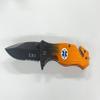 Blue Steel Customized Custom Text On Handle, High Carbon S.S. Knife with 3.25in Blade and SS Handle for Outdoor, Color- 300202-EMS view 3