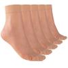 ELYFER 5 Pairs Nude Ankle High Nylon Sheer Socks for Women Soft Silky Elastic Thin Transparent Breathable Compression Form-Fitting Trouser Dress Pantyhose Stocking Hosiery in Gift Boxes - Size 5-8.5 view 1