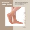 ELYFER 5 Pairs Nude Ankle High Nylon Sheer Socks for Women Soft Silky Elastic Thin Transparent Breathable Compression Form-Fitting Trouser Dress Pantyhose Stocking Hosiery in Gift Boxes - Size 5-8.5 view 2