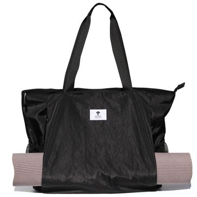 ESVAN Yoga Mat Bag Yoga Tote Carrier Shoulder Bag Carryall Tote for Office,Yoga,Pilates,Travel,Beach and Gym (D Black)