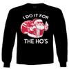 0422. Funny Humor Christmas Santa Claus HO'S Graphic Sarcastic Xmas Men's Long Sleeve t Shirt (Black, Large) view 1