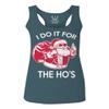 0422. Funny Humor Christmas Santa Claus HO'S Graphic Sarcastic Xmas Women's Tank Top Racerback (Indigo Blue Large) view 1