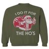 VICES AND VIRTUESS 0422. Funny Humor Christmas Santa Claus HO'S Graphic Sarcastic Xmas Men's Crewneck Sweatshirt (Olive, Medium) view 1