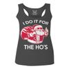 0422. Funny Humor Christmas Santa Claus HO'S Graphic Sarcastic Xmas Women's Tank Top Racerback (Characol X Small) Charcoal view 1