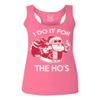 0422. Funny Humor Christmas Santa Claus HO'S Graphic Sarcastic Xmas Women's Tank Top Racerback (Pink X Small) view 1