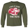 0422. Funny Humor Christmas Santa Claus HO'S Graphic Sarcastic Xmas Men's Long Sleeve t Shirt (Olive, X-Large) view 1