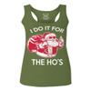 0422. Funny Humor Christmas Santa Claus HO'S Graphic Sarcastic Xmas Women's Tank Top Racerback (Olive, Medium) view 1