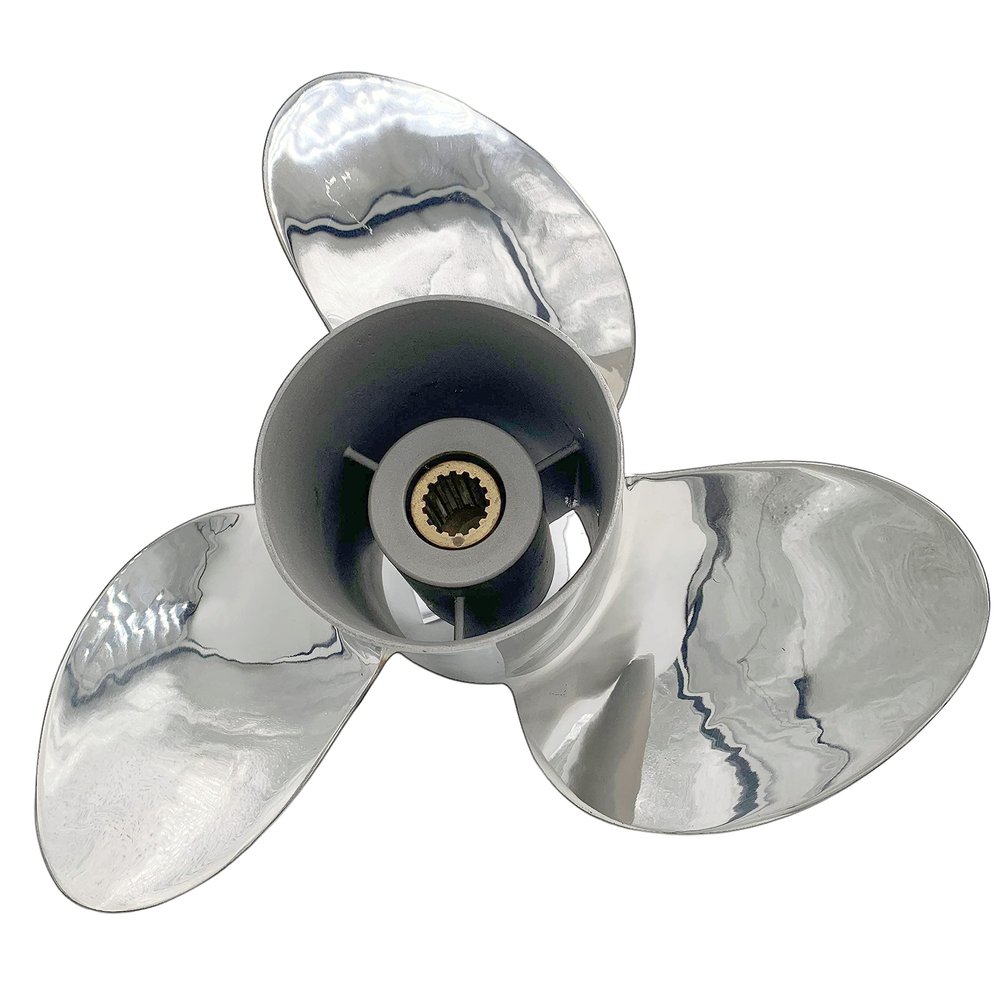 ARKDOZA Boat Propeller 14x21 Fit for Suzuki Outboard 60HP-140HP 3 Blades Stainless Steel Prop SS 15 Tooth Propel RH 4.25 Gearcase