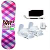 140cm Modern Marina Blem Snowboard & Symbolic White Bindings & Leash, Stomp Pad Package (Bindings White XS (fits 1-5), 140cm Marina Blem (wf263)) view 1